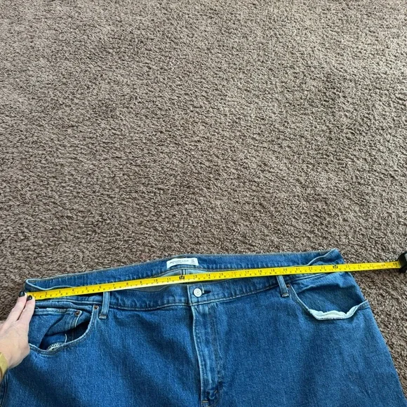 Abercrombie Fitch Curve Love The 90s Relaxed High Rise Jeans Raw Hem Crop 37 - Picture 5 of 7